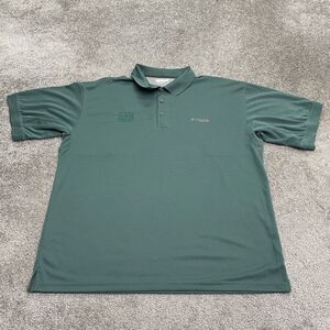 Columbia PFG Omni Shade Perfect Cast Polo Shirt Mens XL Green Short Sleeve Fish